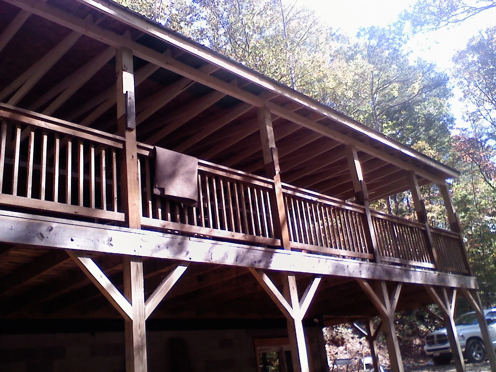 Timber framing under a new elevated porch and deck — Roof Leak Repair in Mc Gill by Roofing Brothers